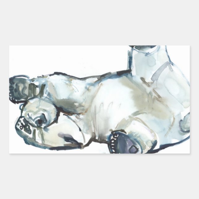 Pegatina Rectangular Frotación de la nieve (Anverso)