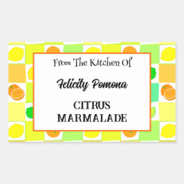 Pegatina Rectangular Frutas de cítricos de limón, limón y Naranjas edit