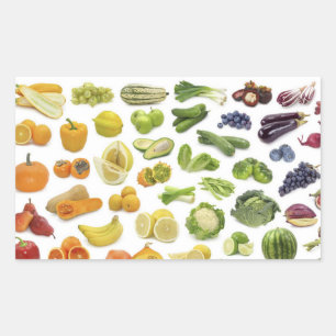 Pegatina Rectangular ¡Frutas y verduras!
