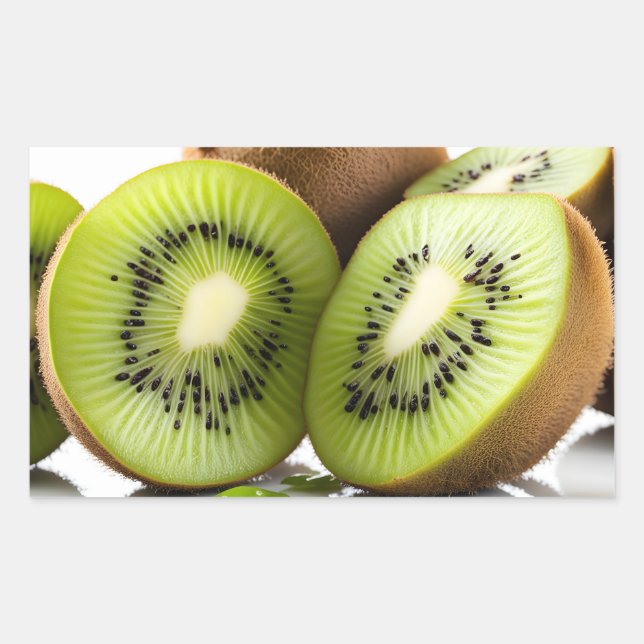 Pegatina Rectangular Fruto verde (Anverso)