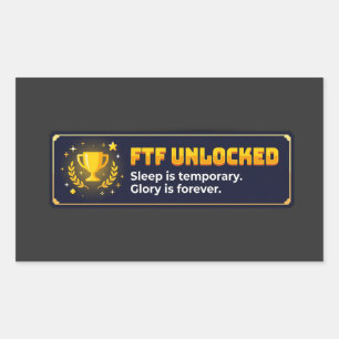 Pegatina Rectangular FTF Desbloqueado Logro Divertido de Geocaching par