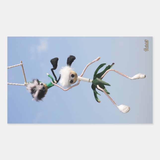 Pegatina Rectangular Fubby krachten, Hang in There, I got you (Anverso)