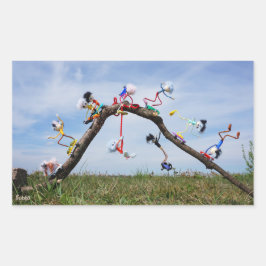 Pegatina Rectangular Fubby's die aan het Skaten zijn.