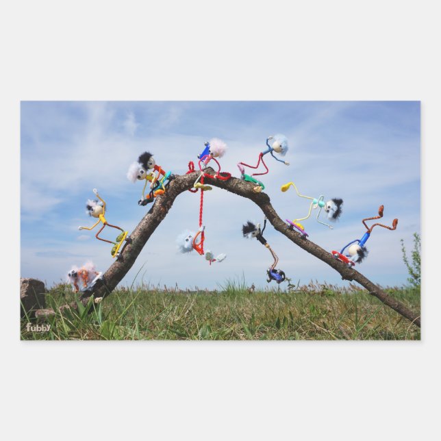 Pegatina Rectangular Fubby's die aan het Skaten zijn. (Anverso)