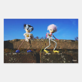 Pegatina Rectangular Fubby's die elkaars Valentijn zijn.