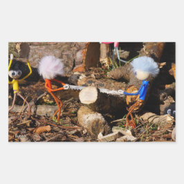 Pegatina Rectangular Fubby's die hout zagen.