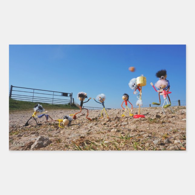 Pegatina Rectangular Fubby's die korfballen, winnen of verliezen. (Anverso)