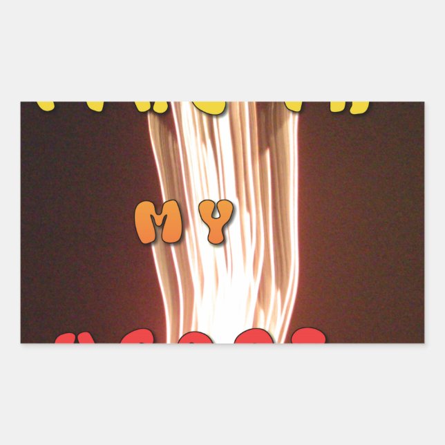 Pegatina Rectangular Fuego en mi corazón de fuegos artificiales brillan (Anverso)