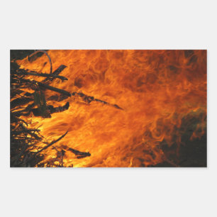 Pegatina Rectangular Fuego furioso