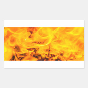 Pegatina Rectangular Fuego y llamas