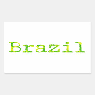 Pegatina Rectangular Fuente verde y amarilla de Brasil