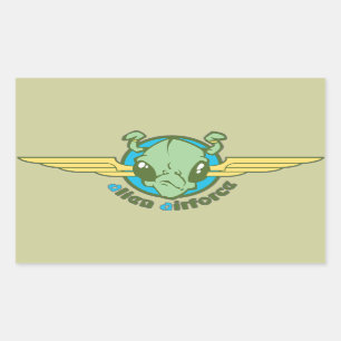 Pegatina Rectangular Fuerza Aérea Alien