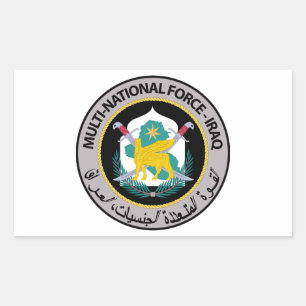 Pegatina Rectangular Fuerza Multinacional Nacional - Iraq