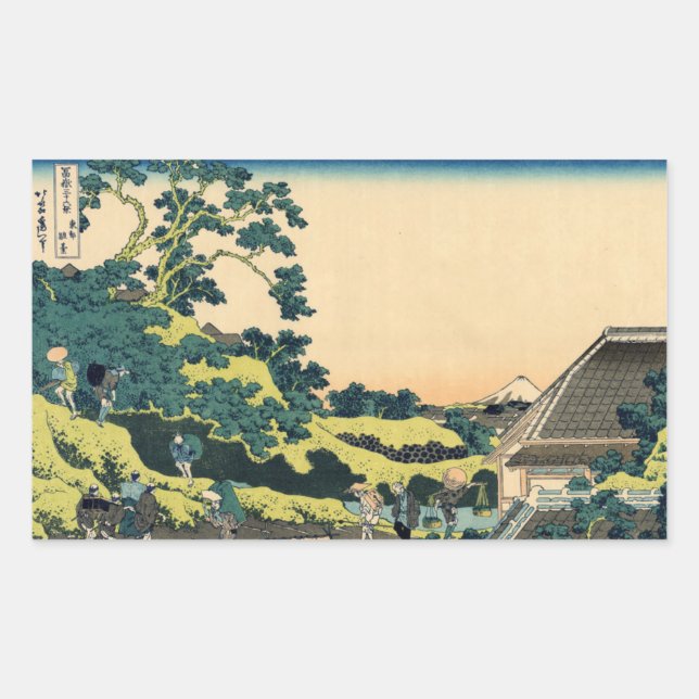 Pegatina Rectangular Fuji del paso de Mishima (Anverso)