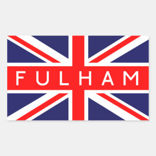 Pegatina Rectangular Fulham : Bandera británica