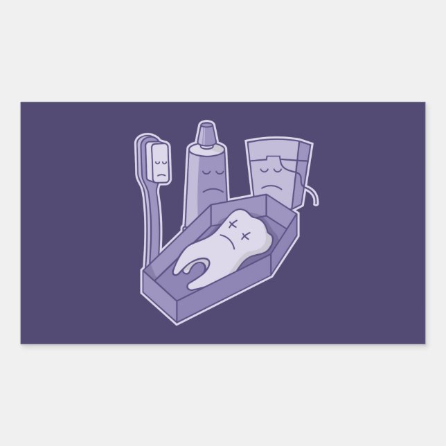Pegatina Rectangular Funeral dental (Anverso)