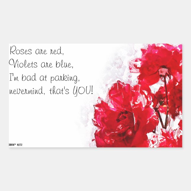 Pegatina Rectangular Funny Bad Parking Note (Anverso)