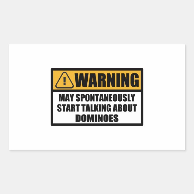 Pegatina Rectangular Funny Dominoes Player Spontaneously Warning Gift (Anverso)