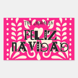 Pegatina Rectangular Funny feliz navidad