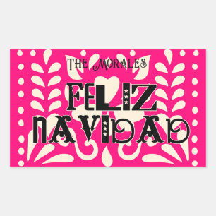 Pegatina Rectangular Funny feliz navidad