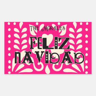 Pegatina Rectangular Funny feliz navidad