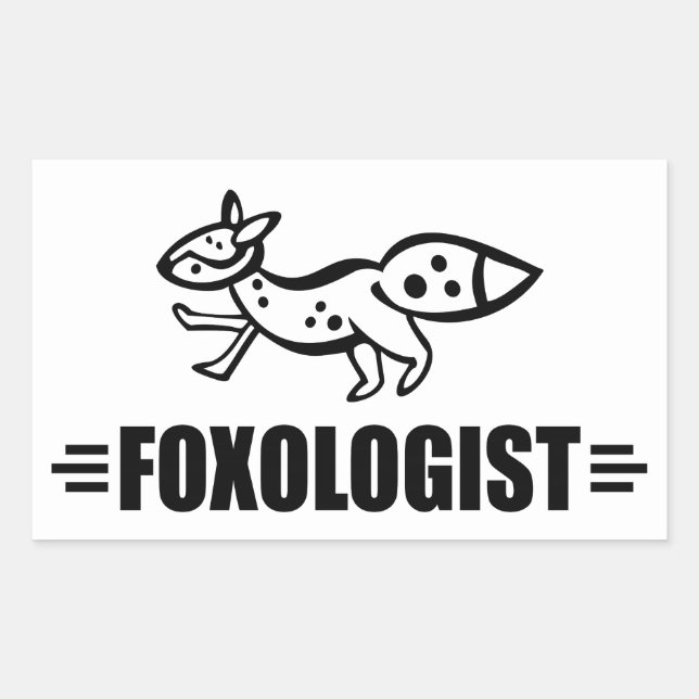 Pegatina Rectangular Funny Fox (Anverso)