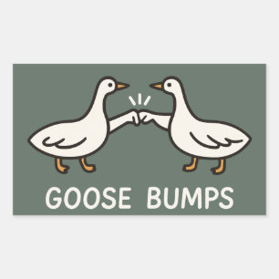 Pegatina Rectangular Funny Goose Bump Personalizado   Fist Bump Geese A