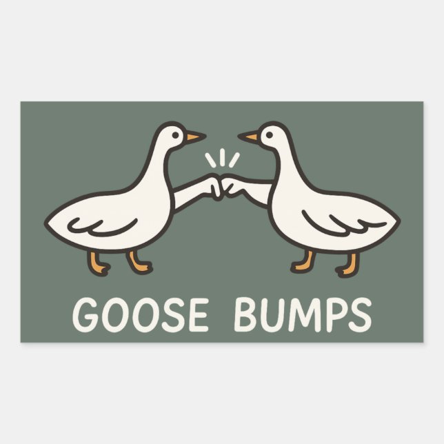 Pegatina Rectangular Funny Goose Bump Personalizado | Fist Bump Geese A (Anverso)