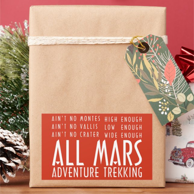 Pegatina Rectangular Funny Red White All Mars Trekking Adventure (Vacaciones)