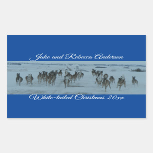 Pegatina Rectangular Funny Whitetail Deer Navidades