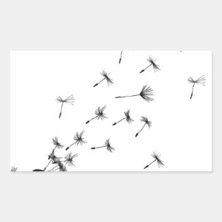 Pegatina Rectangular Funtura de Dandelion en el viento