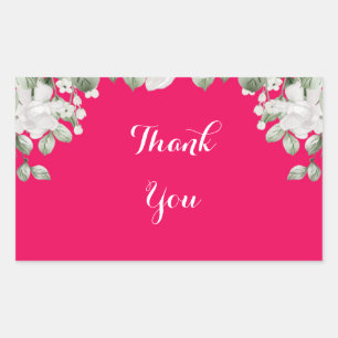 Pegatina Rectangular fushia rosa