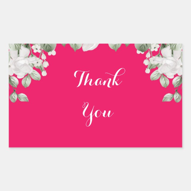 Pegatina Rectangular fushia rosa (Anverso)