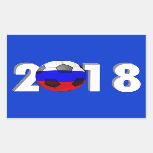 PEGATINA RECTANGULAR FÚTBOL 2018