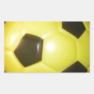 Pegatina Rectangular Fútbol amarillo y negro.