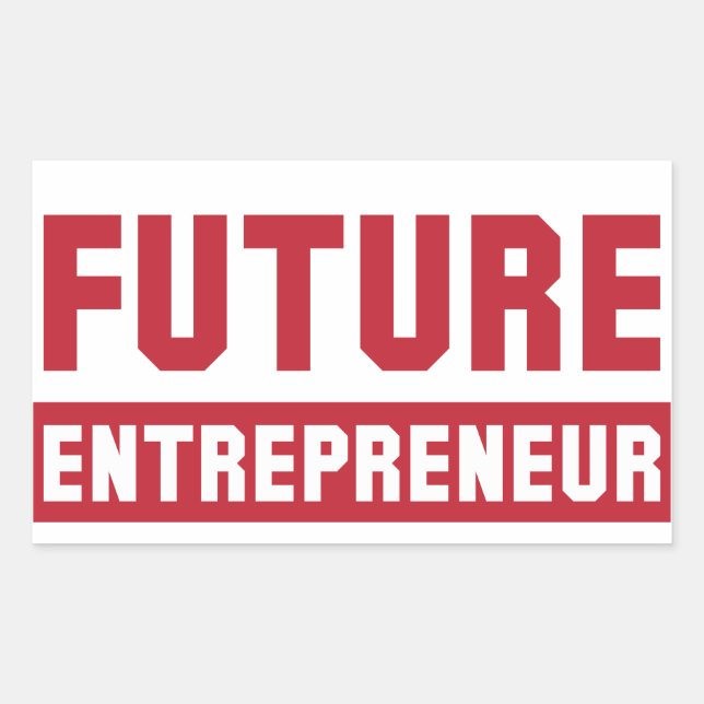 Pegatina Rectangular Futuro emprendedor, emprendedor emprendedor (Anverso)