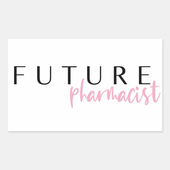 Pegatina Rectangular Futuro Farmacéutico // Oferta de profesión (Anverso)