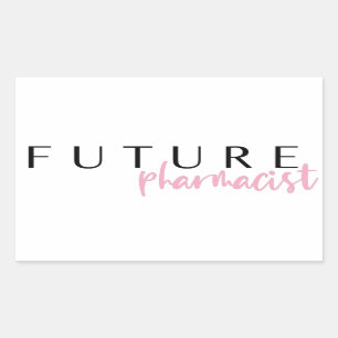 Pegatina Rectangular Futuro Farmacéutico // Oferta de profesión