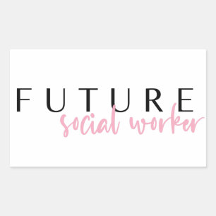 Pegatina Rectangular Futuro trabajador social // Oferta de profesión pr