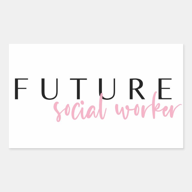 Pegatina Rectangular Futuro trabajador social // Oferta de profesión pr (Anverso)