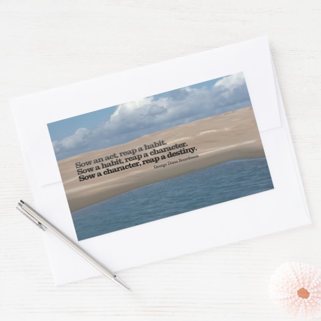 Pegatina Rectangular G. D. Boardman Cita Inspiradora "Sow a act" (Sobre)