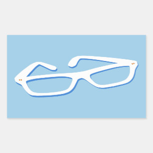 Pegatina Rectangular Gafas de friki geniales