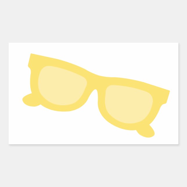 Pegatina Rectangular Gafas de sol de verano gafas de gafas de hipster a (Anverso)