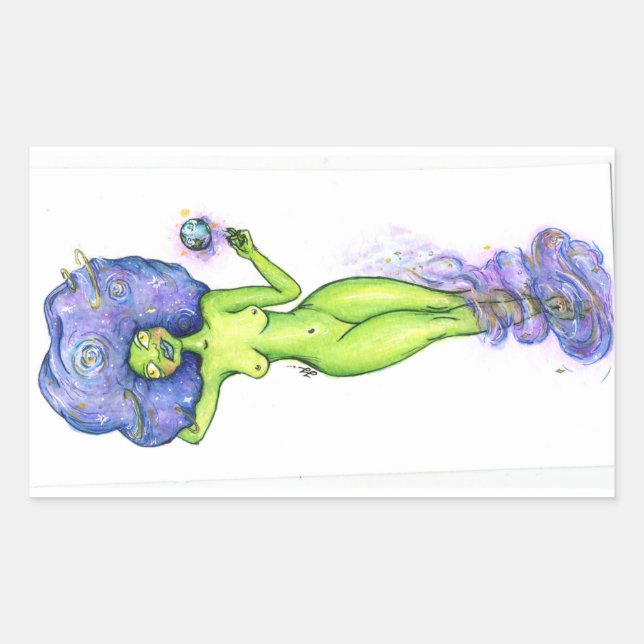 Pegatina Rectangular galáctico (Anverso)