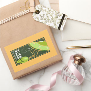 Pegatina Rectangular Galaxia espacial Alien Invasion UFO