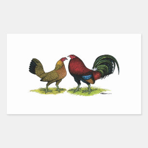 Pegatina Rectangular Gamefowl Pair