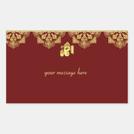 Pegatina Rectangular Ganesh Wedding Stickers