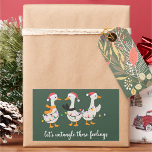 Pegatina Rectangular Ganso Tonto ABA Navidad Terapeuta de Comportamient