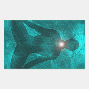 Pegatina Rectangular Garganta Chakra Vishuddha