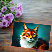 gatito rojo brillante bigote de arte colorido ador